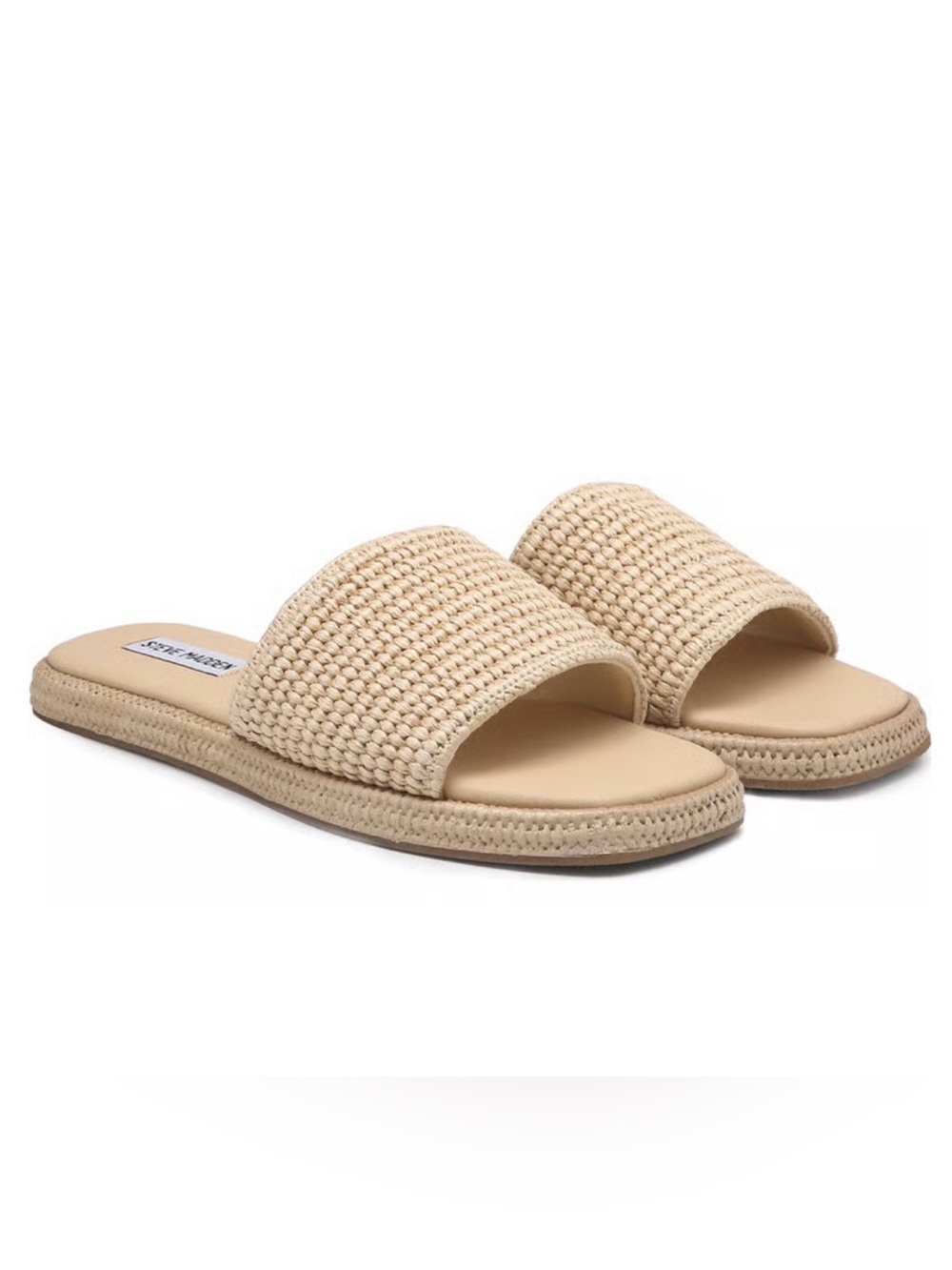 Steve Madden Beige Woven Slide Sandals - Women